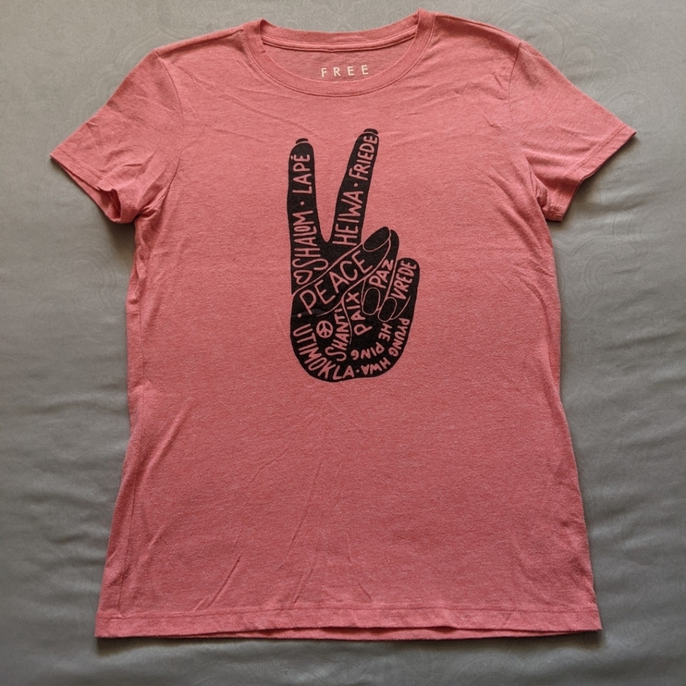 Pink peace t shirt